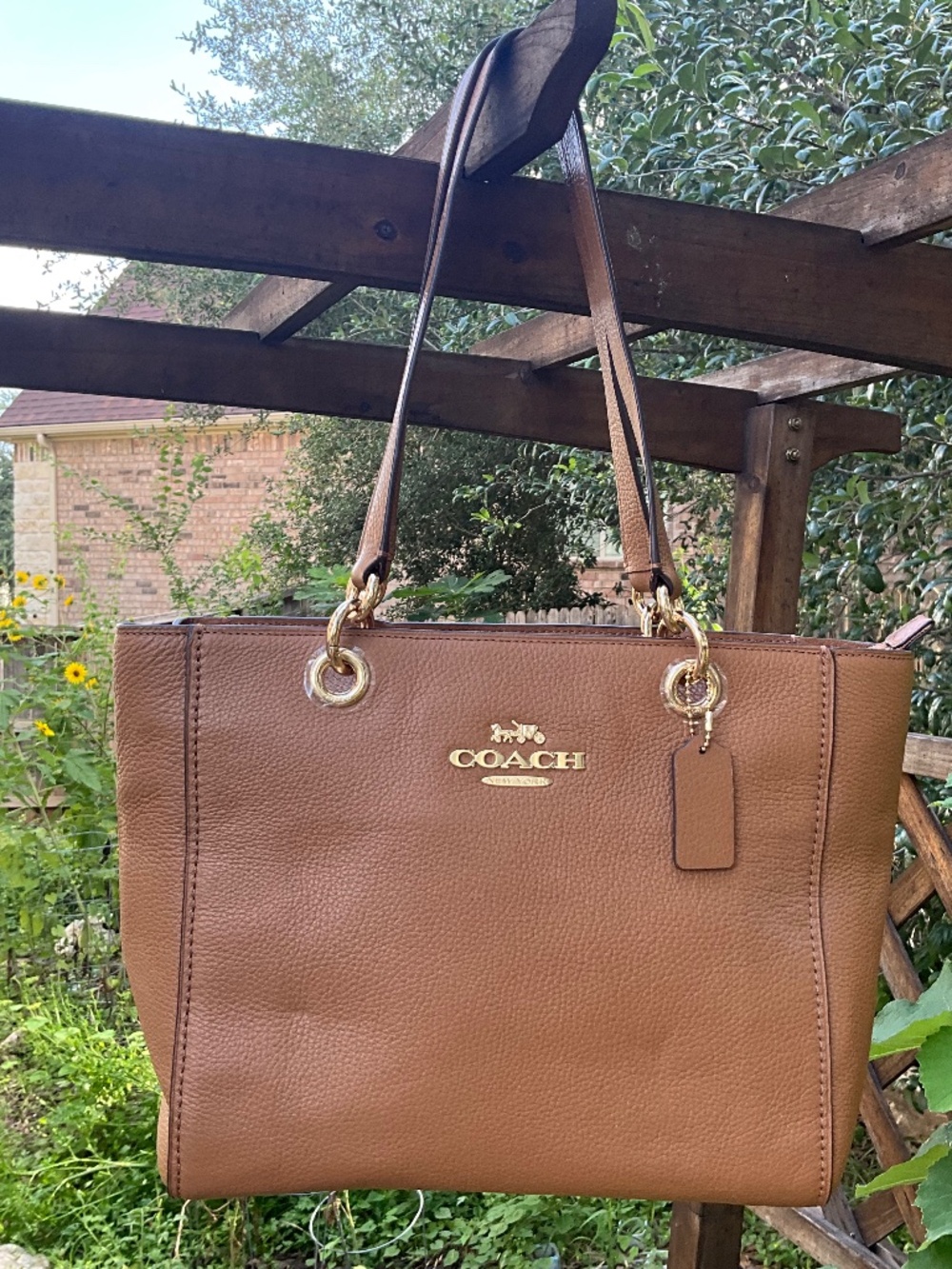 Coach Jes Tote Tan Leather Bag 76701